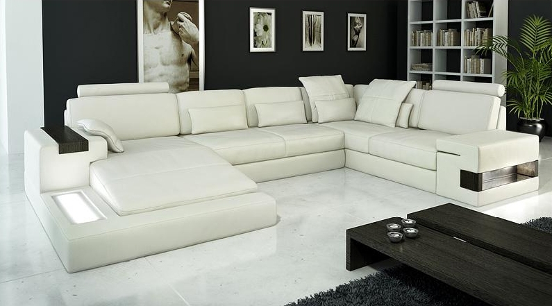 Modern Italian Leather Sectional Sofa, Top Grain Leather Sectional Sofa
