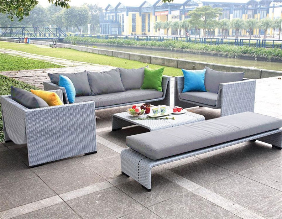 Modern Outdoor Patio Set With Lounge, Modern Outdoor Lounge Furniture